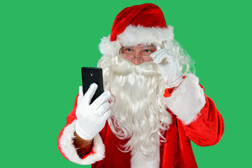 Santa with a mobile phone
