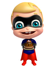 cute superbaby with Cake
