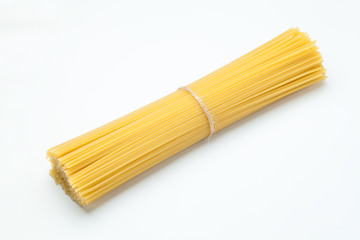 Bunch of spaghetti isolated on white background
