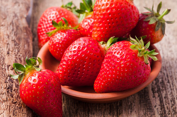fresh ripe red strawberries