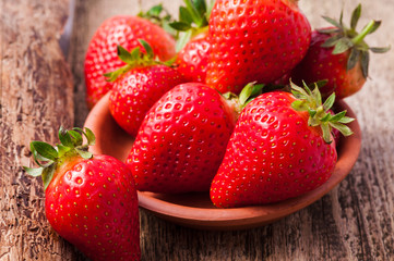 fresh ripe red strawberries