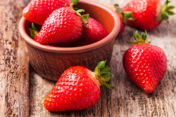 fresh ripe red strawberries