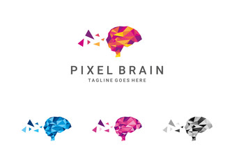 Pixel brain logo. - 121022144