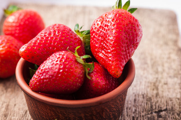 fresh ripe red strawberries