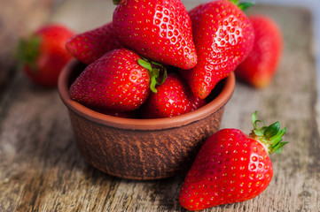 fresh ripe red strawberries