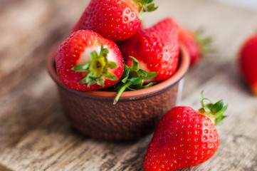 fresh ripe red strawberries