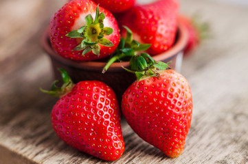 fresh ripe red strawberries