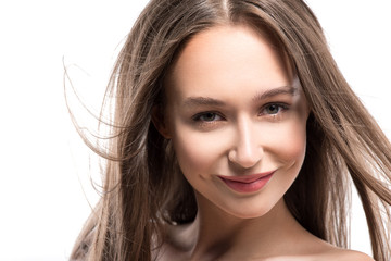 Obraz premium Healthy girl expressing positive emotions