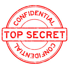 Grunge red round confidential top secret rubber stamp