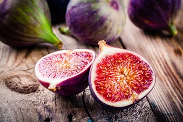 Fresh ripe figs closeup