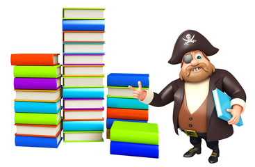 Pirate with Book stack