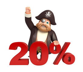Pirate with 20% sign