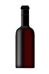 Bottle of red wine clipart on white background