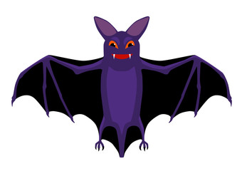 cartoon isolated flying halloween bat
