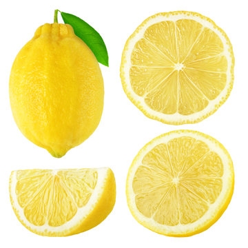Isolated lemon fruits collection