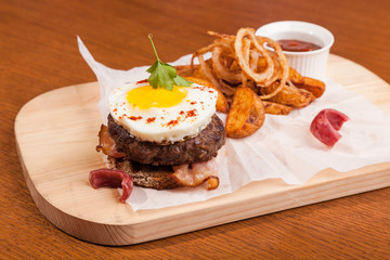 beef steak with mashed potatoes