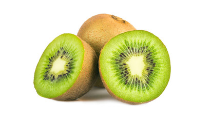 Kiwi slices isolated on white background