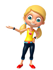 kid girl with Hold pose