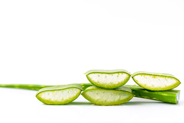 Aloe Vera Slices isolated on white background