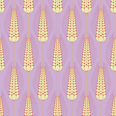 seamless stylized wheat pattern in pink and ivory shades