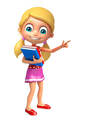 kid girl with Book