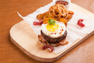 beef steak with mashed potatoes