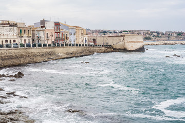 Embankment in Syracuse, Sicily. Italy