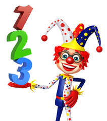 Clown with with 123 sign