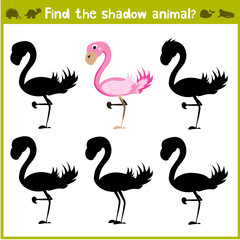 Educational game for children of kindergarten and school age on the development of logic. Flamingo. Vector