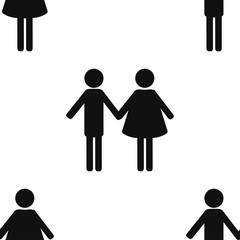 Seamless pattern for wrapping food products. A couple in love. Vector