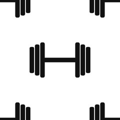 Obraz premium Seamless pattern for wrapping food products. Sports, kettlebell muscle. Vector