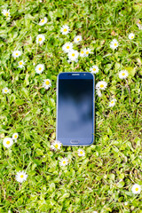 Smartphone device in flowers