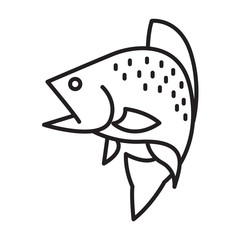 graphic fishing bass, vector