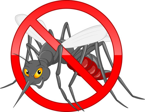 stop mosquito cartoon