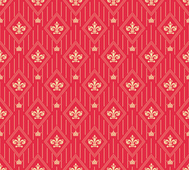 Seamless Damask Red Wallpaper