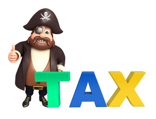 Pirate with Tax sign