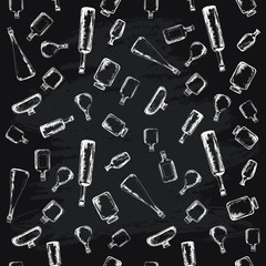 Seamless pattern with bottles