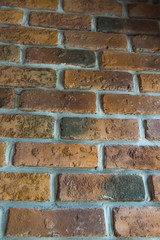 old vintage brick brown and cement wall for Background