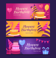 Happy birthday banners collection.