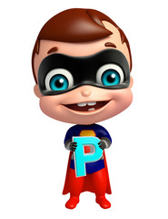 cute superbaby with P alphabate