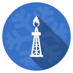 gas blue flat design christmas winter web icon with snowflake