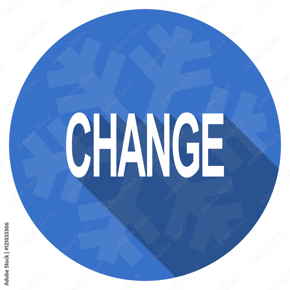 Poster change blue flat design christmas winter web icon with snowflake