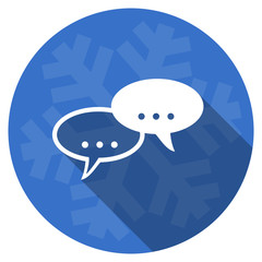 forum blue flat design christmas winter web icon with snowflake