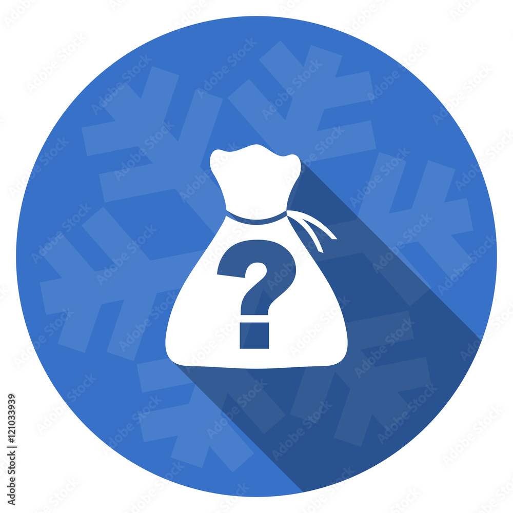 Poster riddle blue flat design christmas winter web icon with snowflake