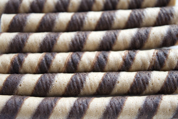 rolled wafer at the chocolate