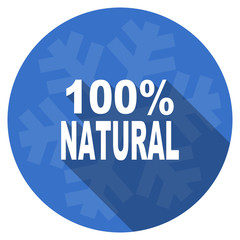 natural blue flat design christmas winter web icon with snowflake