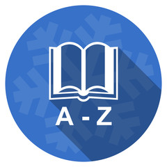 dictionary blue flat design christmas winter web icon with snowflake