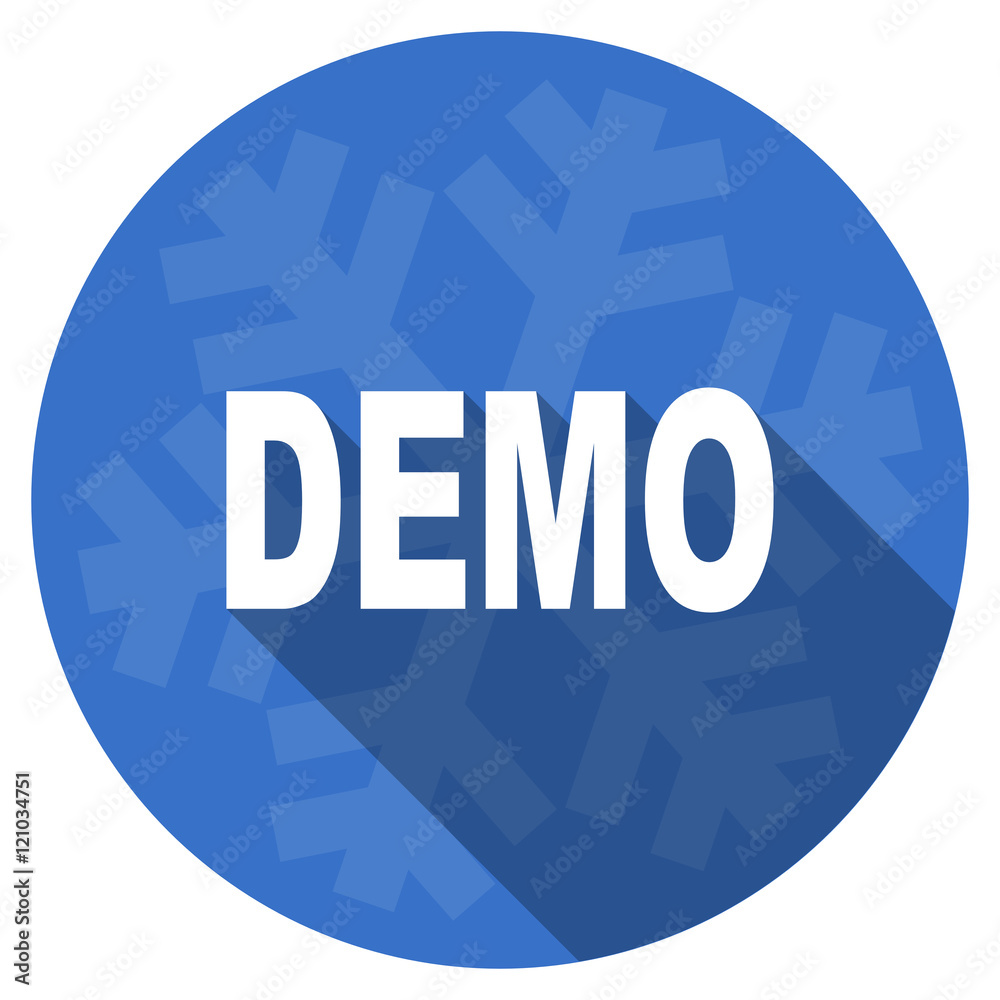 Poster demo blue flat design christmas winter web icon with snowflake