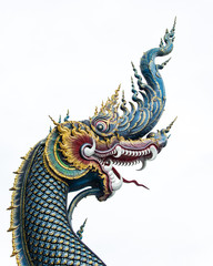 Head of golden Naga isolation