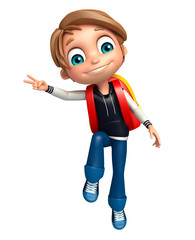 Kid boy with School bag